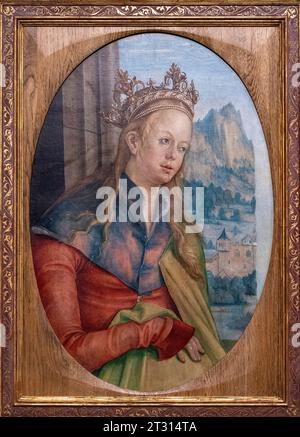 Hans Seuss von Kulmbach, Porträt der hl. Katharina von Alexandria, Krakau, 1511, Prinzessin Czartoryski Museum, Krakau, Polen Stockfoto