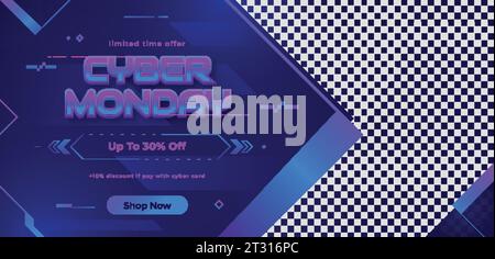 Gradient Cyber monday Verkauf Banner Design Vektor Illustration Stock Vektor