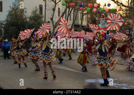 Winterkarneval in der Stadt Manchego Stockfoto