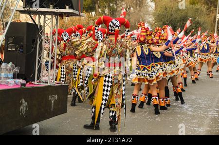 Winterkarneval in der Stadt Manchego Stockfoto