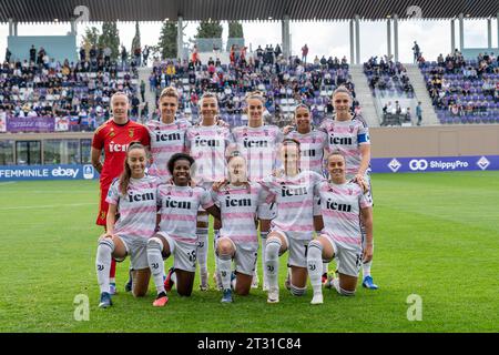 Florenz, Italien. Oktober 2023. Florenz, Italien, 22. Oktober 2023: Juventus-Team während des Serie A Women League-Spiels zwischen Fiorentina Women und Juventus Women im Viola Park in Florenz, Italien. (Sara Esposito/SPP) Credit: SPP Sport Press Photo. /Alamy Live News Stockfoto