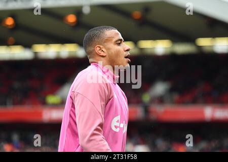 Nottingham, Großbritannien. Oktober 2023. Murillo of Nottingham Forest während des Premier League-Spiels zwischen Nottingham Forest und Luton Town auf dem City Ground, Nottingham, am Samstag, den 21. Oktober 2023. (Foto: Jon Hobley/MI News/NurPhoto) Credit: NurPhoto SRL/Alamy Live News Stockfoto