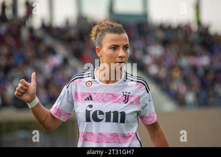 Florenz, Italien. Oktober 2023. Florenz, Italien, 22. Oktober 2023: Arianna Caruso (21 Juventus) beim Spiel der Serie A Women League zwischen Fiorentina Women und Juventus Women im Viola Park in Florenz, Italien. (Sara Esposito/SPP) Credit: SPP Sport Press Photo. /Alamy Live News Stockfoto