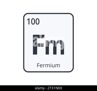 Symbol Für Fermium-Chemikalien. Stock Vektor