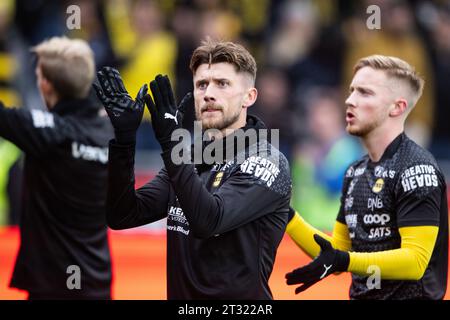 Lillestrom, Norwegen. Oktober 2023. Vebjorn Hoff of Lillestrom wurde während des Eliteserien-Spiels zwischen Lillestrom und Vaalerenga im Aaraasen Stadion Lillestrom beobachtet. (Foto: Gonzales Photo/Alamy Live News Stockfoto