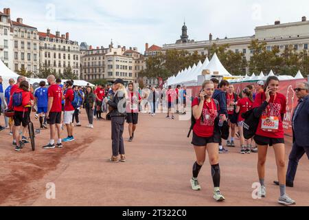 22.10.2023 Run In Lyon, La Place Bellecour, Lyon, Frankreich. Stockfoto