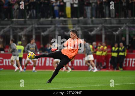 Wojciech Szczesny vom FC Juventus während des italienischen Fußballspiels Serie A zwischen dem AC Mailand und dem FC Juventus am 22. Oktober 2023 im Stadion Giuseppe Meazza San Siro Siro in Mailand. Foto: Tiziano Ballabio Stockfoto