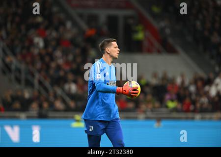 Wojciech Szczesny vom FC Juventus während des italienischen Fußballspiels Serie A zwischen dem AC Mailand und dem FC Juventus am 22. Oktober 2023 im Stadion Giuseppe Meazza San Siro Siro in Mailand. Foto: Tiziano Ballabio Stockfoto