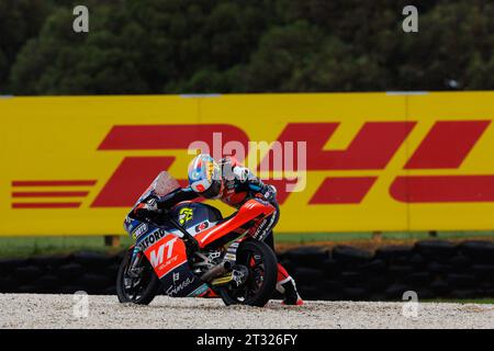 Melbourne, Australien. Oktober 2023. Melbourne, Australien, Sonntag, 22. Oktober: Syarifuddin AZMAN, mal, MT Helmets - MSI KTM Moto3 während des MotoGP Australian Motorcyle Grand Prix 2023. Bild, Foto und Copyright © PETERSON Mark ATP Images (PETERSON Mark/ATP/SPP) Credit: SPP Sport Press Photo. /Alamy Live News Stockfoto