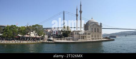 Die Bosporus-Straße. Panorama des Bosporus in Istanbul, Türkei. Stockfoto