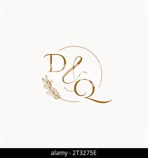 DQ Initial Wedding Monogramm Logo Design Ideen Stock Vektor