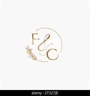 Design-Ideen des FC Initial Wedding Monogramm Logos Stock Vektor