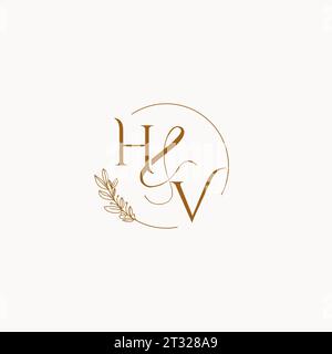 HV Initial Hochzeit Monogramm Logo Design Ideen Stock Vektor