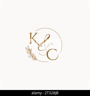 KC Initial Hochzeit Monogramm Logo Design Ideen Stock Vektor