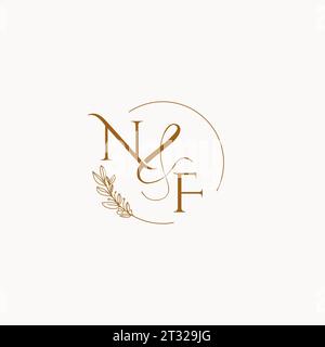 NF Initial Hochzeit Monogramm Logo Design Ideen Stock Vektor