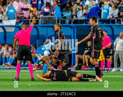 Charlotte, North Carolina, USA. Oktober 2023. Inter Miami Mittelfeldspieler DIEGO GOMEZ aus Paraguay spielt im Bank of America Stadium in Charlotte, North Carolina, USA gegen den Charlotte FC. Charlotte FC gewinnt das Spiel mit 1:0. (Credit Image: © Walter G Arce SR Grindstone Medi/ASP) NUR REDAKTIONELLE VERWENDUNG! Nicht für kommerzielle ZWECKE! Stockfoto