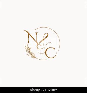 NC Initial Hochzeit Monogramm Logo Design Ideen Stock Vektor