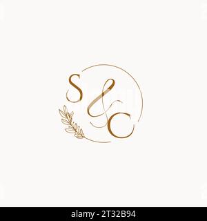 SC Initial Wedding Monogramm Logo Design Ideen Stock Vektor