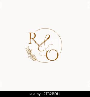 RO Initial Wedding Monogramm Logo Design Ideen Stock Vektor