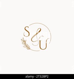 SU Initial Wedding Monogramm Logo Design Ideen Stock Vektor