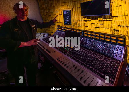 Produktionsstätte des Plattenlabels Third man Records / Third man Pressing in Detroit, USA Stockfoto