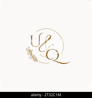 UQ Initial Wedding Monogramm Logo Design Ideen Stock Vektor