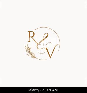 RV Initial Hochzeit Monogramm Logo Design Ideen Stock Vektor