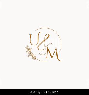 UM erste Ideen für das Design des Hochzeitsmonogramms Stock Vektor