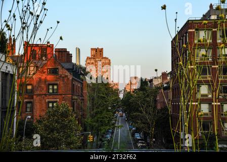 Chelsea Stadtbild vom High Line Park aus gesehen - Manhattan, New York City Stockfoto