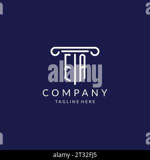 EA-Logo-Monogramm mit säulenförmigem Design Vektor Stock Vektor