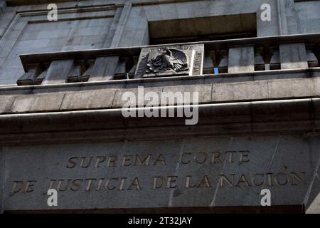 Mexiko-Stadt, Mexiko. Oktober 2023. Sitz des Obersten Gerichtshofs der Nation in Mexiko-Stadt. Am 22. Oktober 2023 in Mexiko-Stadt, Mexiko (Credit Image: © Luis Barron/eyepix via ZUMA Press Wire) NUR REDAKTIONELLE VERWENDUNG! Nicht für kommerzielle ZWECKE! Stockfoto