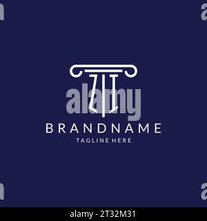 ZI-Logo-Monogramm mit säulenförmigem Design Vektor Stock Vektor