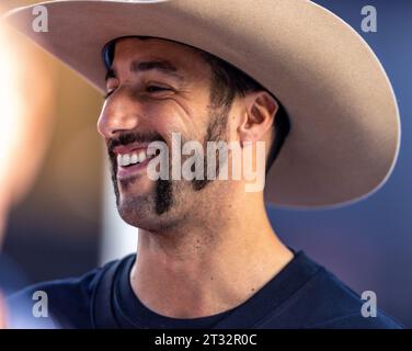 Austin, Texas - 22. Oktober 2023: Daniel Ricciardo, Fahrer des #3 Scuderia Alphatauri F1-Autos, beim Lenovo Grand Prix der Vereinigten Staaten auf dem Circuit of the Americas. Quelle: Nick Paruch / Alamy Live News Stockfoto