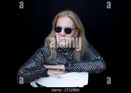 Cecilia Roth posiert während der Promotion des 71. San Sebastian International Film Festivals im Maria Cristina Hotel in Donostia/San Sebastian. Stockfoto