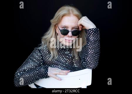 Cecilia Roth posiert während der Promotion des 71. San Sebastian International Film Festivals im Maria Cristina Hotel in Donostia/San Sebastian. Stockfoto