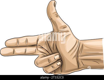 Shooting Finger Symbol Pistole Finger Vektor Illustration Hand Geste Zeichen Stock Vektor