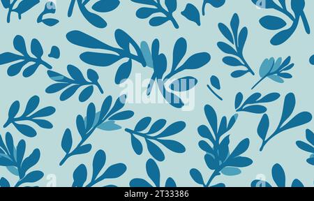 Blumenmuster aus abstrakten organischen Blattformen. Nahtloses modernes Muster Stock Vektor