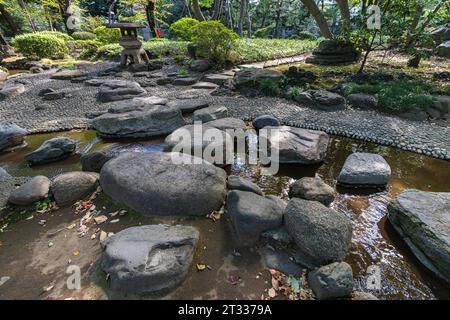 Der Takahashi Korekiyo Memorial Park ist der ehemalige Sitz des 20. Japanischen Premierministers Takahashi Korekiyo. Takahashi ist berühmt für seine assas Stockfoto