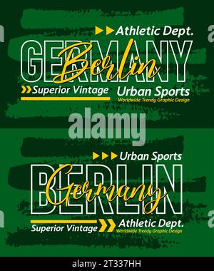 Berlin Deutschland urbane Kalligraphie Schriftart Grunge Superior Vintage, Typografie, für T-Shirt, Plakate, Labels, usw. Stock Vektor