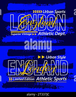 England London Urban Kalligraphy Schriftart Grunge Superior Vintage, Typografie, für T-Shirt, Plakate, Labels, usw. Stock Vektor