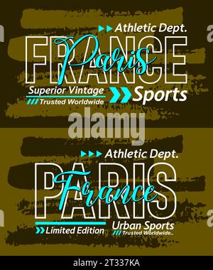 Frankreich Paris Urban Kalligraphy Schriftart Grunge Superior Vintage, Typografie, für T-Shirt, Plakate, Labels, usw. Stock Vektor