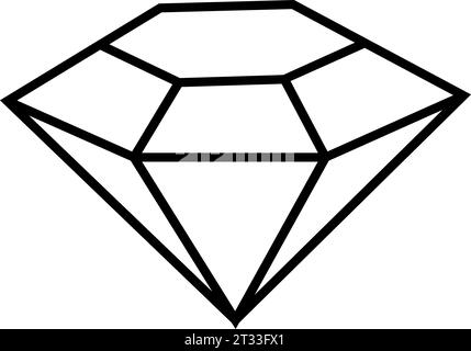 Edelstein, Schmuckvektorsymbol. Das Symbol Edelstein, Smaragd für Website. Illustration Luxus Diamant für mobile Apps. Piktogramm Smaragd, Diamant. Minimalistisch Stock Vektor