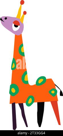 Bunte Giraffen, Kinder basteln oder zeichnen Stock Vektor
