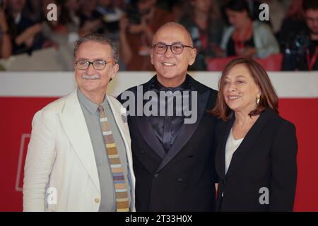 Rom, Italien - 22. Oktober 2023: Ferzan Ozpetek besucht den roten Teppich des Films „Nuovo Olimpo“ beim Filmfestival in Rom 2023 im Auditorium Parco della Musica. Stockfoto