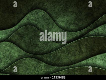 Green Grunge Waves abstrakter Unternehmenshintergrund. Vector elegante Designvorlage Stock Vektor