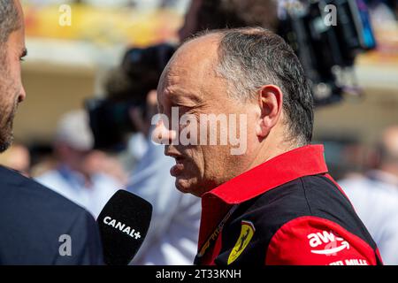 Frederic Vasseur (FRA) - Scuderia Ferrari Team Principal während des Sonntagsrennens der FORMEL 1 LENOVO UNITED STATES GRAND PRIX 2023 - 19. Oktober bis 22. Oktober 2023 Circuit of Americas, Austin, Texas, USA Stockfoto