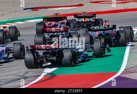 Austin, Texas - 22. Oktober 2023: Der erste Platz beim Grand Prix von Lenovo United States auf dem Circuit of the Americas. Quelle: Nick Paruch / Alamy Live News Stockfoto