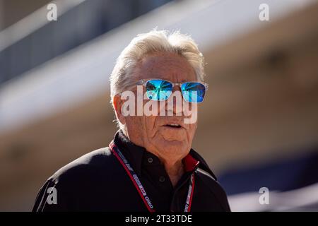 AUSTIN, TEXAS, USA AM 20. OKTOBER 2023; Mario ANDRETTI beim Formel-1-Grand-Prix in Austin, TEXAS, USA 2023, Rundkurs der Nord- und Südamerika, Formel 1, Formel 1, Formule 1 – Formel-1-Grand-Prix am 20. Oktober in Austin, Texas – gebührenpflichtiges Bild – Foto: © Irwen SONG/ATP Images (SONG Irwen/ATP/SPP) Credit: SPP Sport Press Photo. /Alamy Live News Stockfoto