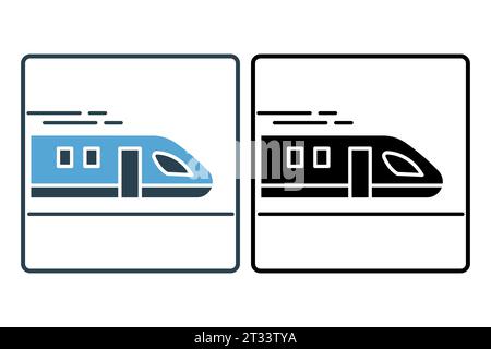 Symbol für den Aufzählungszug. Symbol für Geschwindigkeit, Transport. Geeignet für Websites, Apps, Benutzeroberflächen, Druckgeräte usw. Symbolstil durchgehend. Einfacher Vektor Stock Vektor