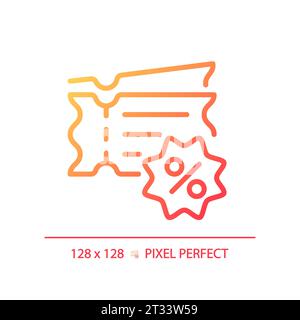 Symbol für Rabattcoupons mit dünnem linearen Gradienten Stock Vektor